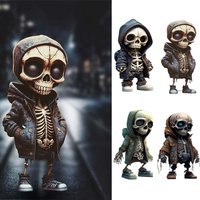 Figurine de Modules Noirs en Résine pour Décoration de Chambre, Statue Miniature avec Veste, Cool, Halloween