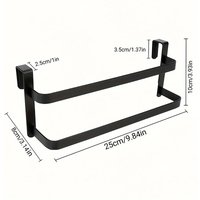 Solution With Two Rods For Kitchen/Bathroom Towels Wrought Iron Double-Layer Over-the-Door Towel Rack Space-Saving Storage