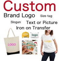 Custom Thermal Stickers on Clothes Your Logo DIY T shirts Clothes DIY Iron On Transfers Heat Transfer Pvc Patch