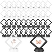 10pcs Square 3D Floating Jewelry Coin Shells Gems Minerals Rocks Specimen Display Frame Holder Box Case Stand Home Decoration