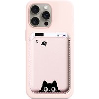Y2k Half Cat Head Pattern Card Holder Magnetic For iPhone 17 16 Pro Max For Samsung Galaxy S26 S25Ultra For MagSafe Wallet Cover