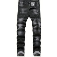 Men's Stretchy Denim Jeans For Men Simple Slim Casual Straight Fashion Classic Pants Cargo Denim Jeans Solid Streetwear Trousers