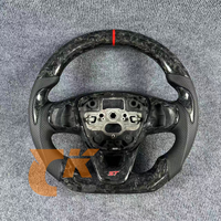 Forged Carbon Fiber Black Leather Steering Wheel for 2019 F-ord F-ocus MK4 ST Performance Racing Wheel with Leather Wrap