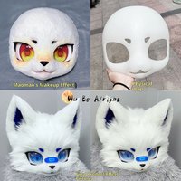 Kemono Fursuit Headbase Mask Canidae Felidae Mask Fursuit Mask Skull Cosplay Animal Head Front Face DIY Accessories Halloween