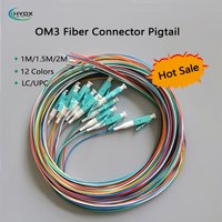 OM3 Fiber Pigtail Cable 12Core Multimode LC/UPC 1M/1.5M/2M Indoor FTTH High Quality 0.9mm Patchcord Tail Fiber optic tail cable