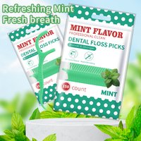 600pcs Upgraded Mint Flavor Portable Floss Stick Disposable Cleaning Superfine Household Travel Bag Fresh Breath Care Mouth