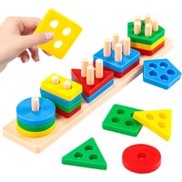 1set- Early education equipment geometric set columns, infant and child intelligence assembly building blocks boy/girl toys