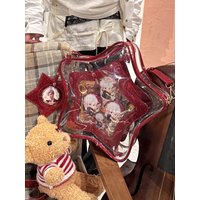 Original Diagonal Shoulder Transparent Cute and Sweet Popular Stars Mother and Child Bag Girl Star Gummies Pain Bag Lolita
