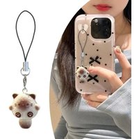Fashion Adorable Design Mobile Phone Strap INS Cartoon Kitten Keychain Versatile Resin Phone Charm Pendant For Any Occasion