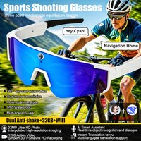 New 32MP AI Smart Camera Glasses 360°Surround Sound Bluetooth Sports Sunglasses Waterproof Anti-shake Action Glasses For Cycling