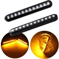 2Pcs 12 LED Moto Signal Lights Sequential Water Flowing Mini Strips Motorcycle Car Strips Led Turn Signal Flasher Lights
