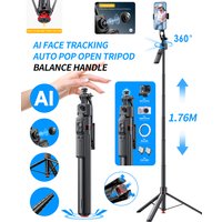 AI Gimbal Tripod Jumping Selfie Stick 360° Auto Follow-Up Face Auto Pop Up Tracking Gimbal All-in-one Holder For Smartphone
