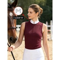M LOGO Equestrian Tops Women Zipper Horse Riding Sleeveless T-Shirts Training Sports Competition Blouse Rider Clothing