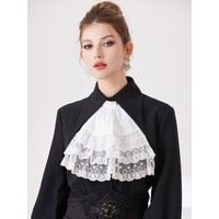 Lace Bow Ties Detachable Collars Halloween Gothic Retro French Court Style Fake Collar Scarf Cosplay Outfit Lolita Accessories