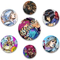 32/44/58mm JoJo Bizarre Adventure Anime Pins Brooch DIY Buttons Snap-in Craft for Bag and Clothes Decoration