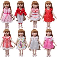 18 inch doll girl daily dress, doll color blocking, simple design, children's favorite colors, doll clothing, dressing, doll acc