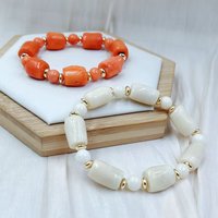 10-12mm 8mm 7-8inch Woman Men Round Column Orange Vintage Tibet Natural Sea Bamboo Coral Beads Jewelry Bracelet