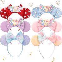 Classic Cute Disney Mouse Ears Headband 3.3"velvet Ears Headwear Kids Festival Party Bow DIY Hair Accessories Women Gift
