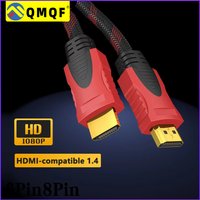 High Speed HDMI-Compatible Cable 1.5m 3m 5m HDTV Black And Red Braided 1.4V Cable High Speed TV Data Computer Monitor Support 3D