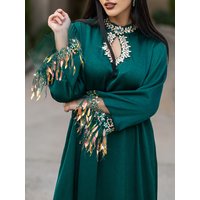 Eid Muslim Dress Ramadan Djellaba Jalabiya Arabic Robe Dubai Abaya Turkey Kaftan Marocain Femme Abayas for Women Evening Dresses