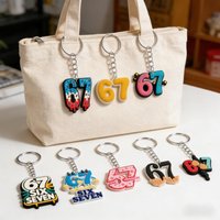 8-20pcs Keychains with Six and Seven Number Elements, Bag and Wallet Accessory, Perfect Gift for Birthdays and Parties, 2D Flat.