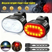 Cycling Bicycle Front Rear Light Bike Rechargeable Headlight MTB Waterproof Taillight Bicycle Accessories Night Riding Safety