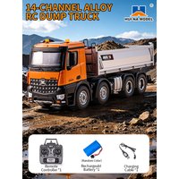 New HUINA 1536 1/14 RC Dumper Truck 12CH RTR Remote Control Tipper Model Light Sound Effects USB with Metal Cabin Gift for Boy
