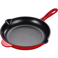 Enameled Cast Iron Skillet Single Handle Double Guide Spout Nonstick Frying Pan Round Griddle Pot 26cm For Stove Top and Oven