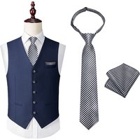 Boys Strap Ties Plaid Paisley Solid Necktie Pocket Square Cufflinks for age 8-14 School Children Adjustable Gravatas Gift
