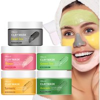 100ml rose facial cleansing mud mask turmeric mud mask hydrating moisturizing green tea clay mask soft skin