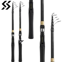 Sougayilang Telescopic Fishing Rod Ultralight Weight Spinning Casting Fishing Pole 1.8-2.4m Carbon Fiber Travel Fishing Tackle