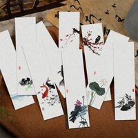 30pcs Chinese Style Ink Fish Bookmarks Reading Pages Books Tagged School Stationary Supplies Aesthetic Bookmarks Creative Gifts
