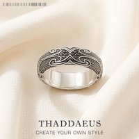 Band Ring Maori Tattoos Ethno Fine Jewerly For Women Men Autumn Brand New Cultural Ornament Gift In 925 Sterling Silver