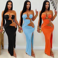 2026 Summer Elegant Sleeveless Bodycon Maxi Long Women Dress Hollow Out Birthday Night Party Evening Club Sexy Split Dresses
