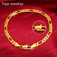 925 Sterling Silver 18K Gold 4mm Figaro Chain Bracelet Fashion Men Women Charm Birthday Gift Jewelry