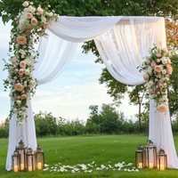 1PC Wedding Arch Draping Fabric for Ceremony Reception Arch Decorations Chiffon Sheer Fabric Backdrop Curtains Party