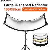 Soopho U-type Reflective Screen Portrait Curved Light Reflector 46cmx108cm/176cmX61cm for Photo Studio Kits Photography