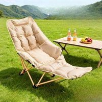 UltraSoft Padded Moon Chair Portable Folding Reclining Camping Lounger Heavy Duty Outdoor Lawn Seat Adjustable