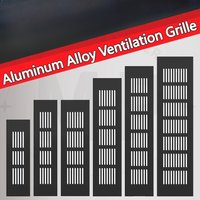 2 Pcs Aluminum Alloy Ventilation Grille Matte Black Cabinet Air Vent Device Dampness Control Dissipate Odor Hardware Accessories