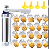 Stainless Steel Cake Cream Decorating Gun Sets Cookie Making Machine Nozzles Mold Pastry Syringe Extruder Outdoor Tableware