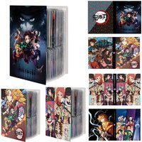 Demon Slayer Cards Album 120Pcs Card Book Map Letters Holder Binder Tanjiro Kamado Nezuko Anime Card Protector Notebook Gift