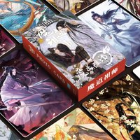 55pcs Grandmaster of Demonic Cultivation Laser Lomo Fans Card Mo Dao Zu Shi Wei Wuxian Lan Wangji Mini Postcard for Friends