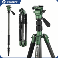 Fotopro 59" Carbon Fiber Travel Tripod Compact Video Tripods Detachable Monopod for Camera X-GO E2