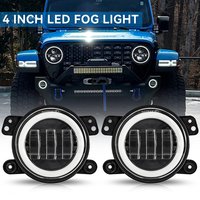 Nebelscheinwerfer 30W 4 Zoll Weiß DRL Runde LED mit Linsenprojektor 4'' Nebellampe für Offroad Wrangler Dodge Chrysler