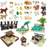 MOC Farm Building Blocks Animal Parts Pasture Bricks Toys Compatible With LEGO Kits Chicken Coop Pig House Stable Bullpen