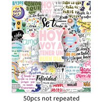 AliExpress GOGOTU 50PCS Spanish Cartoon Stickers Inspirational Phrases Graffiti Sticker Laptop Guitar Bike Cup Skateboard Decoration DIY Kid Toy