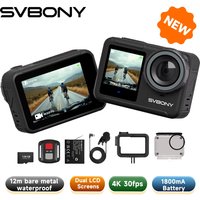 SVBONY SVGo3 Action Camera 4K30 Waterproof Dual LCD Screens Sports Camera with Quick Release Mount for Surfing Cycling Vlog