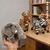 Nice 20-30cm Soft Cute Savanna Animal Plush Toys Elephant Giraffe Zebra Stag Home Decor Stuffed Dolls Adorable Gift For Girl Boy