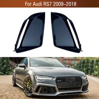 Front Lower Bumper Black Trim For Audi RS7 2009-2018 Fog Light Lamp Cover Strip Molding Decorative Lid