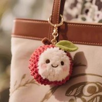 Changan litchi Plush Doll Keychain Soft Fluffy litchi Stuffed Doll Toy Kid Gift Cartoon Bag Pendant Charms Backpack Accessories